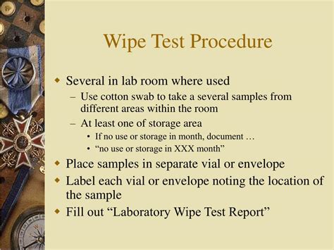 wipe test procedure